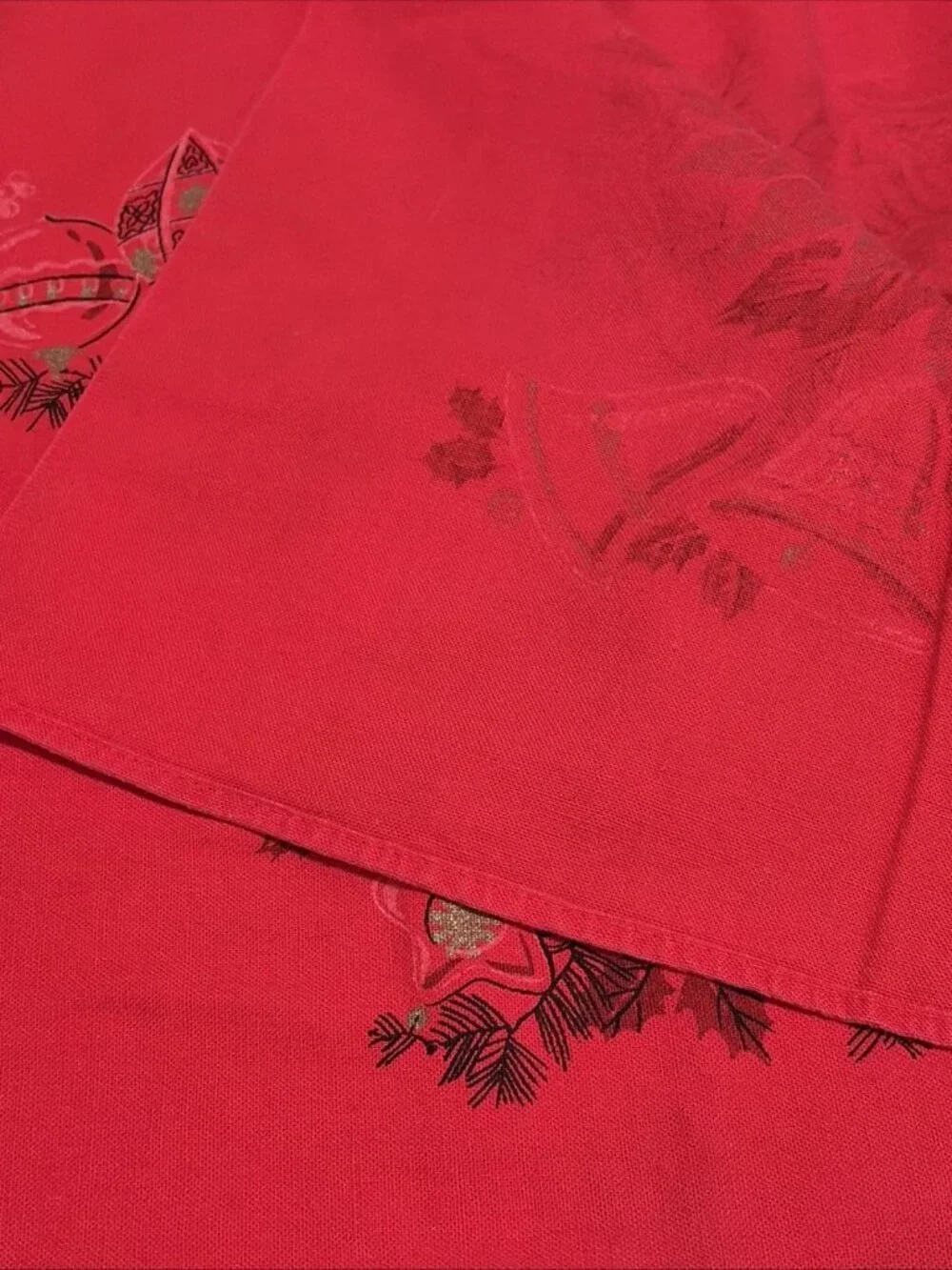 Vintage Christmas Tablecloth Square 46X46
